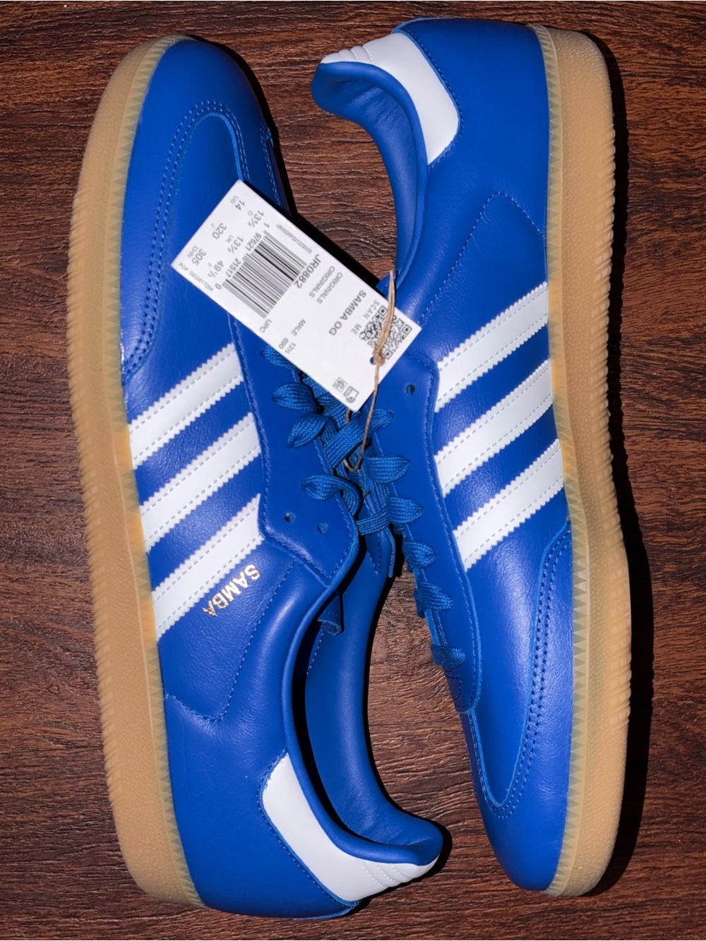 Adidas Samba Men's Sneakers in Blue and White with Gum Sole